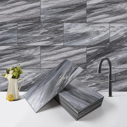 20 Sheets Silver Wave Peel and Stick Backsplash Wall Tiles, Laundry Room by V-MOZZA