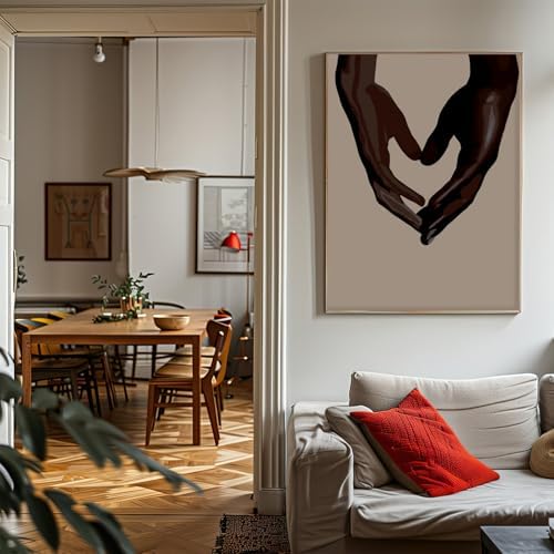 Abstract Hands Wall Art Holding Hands Heart Love Decor 16x24 Inch Unframed - Image 7