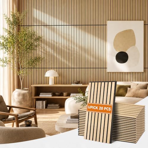 UPICK Wood Slat Acoustic Wall Panels 24" x 12", 20 Pack, 38.75 sq ft by Upick