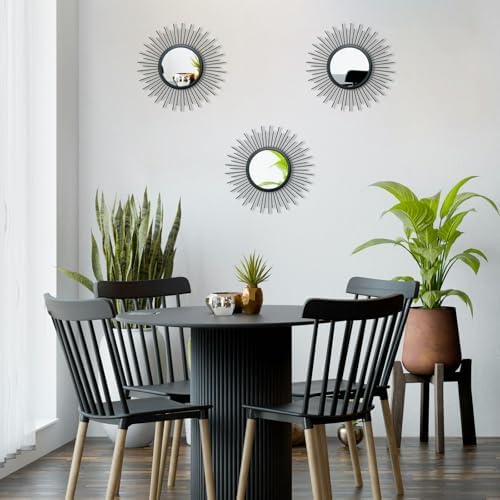 3 Set Sunburst Round Mirrors for Wall Decor Bedroom Bathroom - Image 4