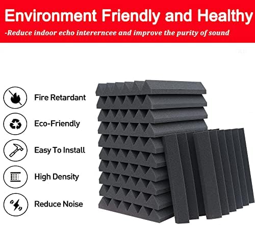 24 Pack Acoustic Panels, Fireproof Absorbing Noise Cancelling Panels, to Absorb - Image 3