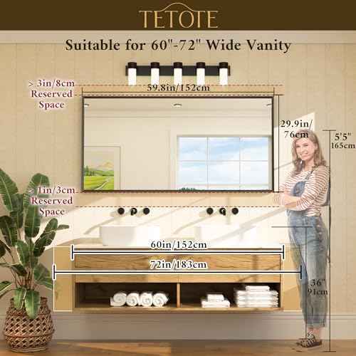 TETOTE Brushed Nickel Vanity Mirror - Image 6