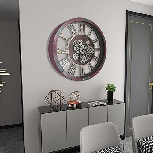 30" Original Moving Gears Wall Clock, Large Industrial Wall Clock - Image 5