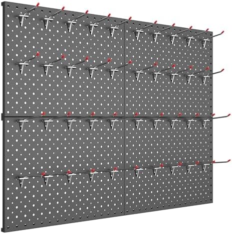 TORACK Metal Pegboard Panels and Hooks, Tool Organizer Peg Board by TORACK