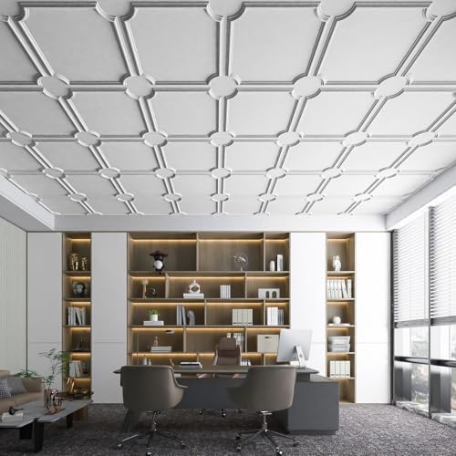 Art3d 3D Textured PVC Drop Ceiling Tiles, 2 x 2 ft - Image 4