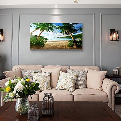 Wall Art Sea Beach Coconut Tree Landscape Picture Print Canvas Wall Art Modern - Image 3