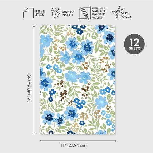 Main Street Peel and Stick Wallpaper Sheets, Friendly Flowers - Image 2