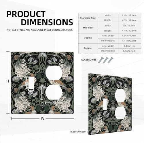 Wallplates William Morris Vintage Floral Plants And Birds 1 Toggle 1 Duplex - Image 5