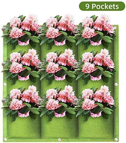 Hanging Planting Grow Bags, 9 Pockets Hanging Vertical Wall Planter Wall - Image 2
