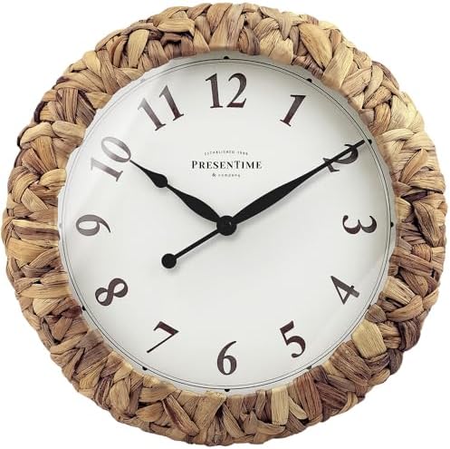 Presentime Farmhouse Series, Rustic Woven Clock by Presentime