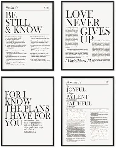 Locomiss Black and White Christian Wall Art Decor, Modern Bible Verse Prints by Unknown