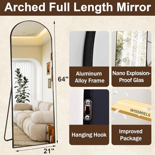 21" x 64"Arched Full Length Mirror - Image 3