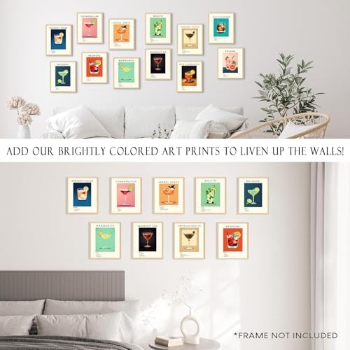 Retro Cocktail Poster Bar Wall Art, Classic Cocktail Wall Decor Set of 12 - Image 5