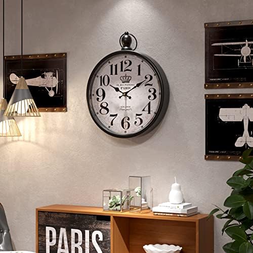 Menterry Retro Farmhouse Wall Clock. Black Vintage Antique Style - Image 6