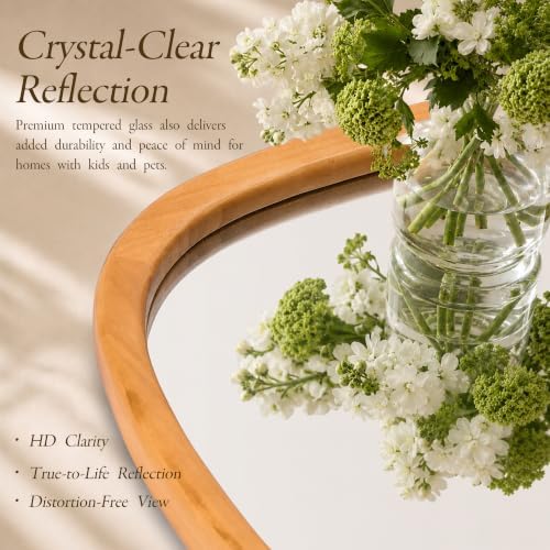 Saliwa Irregular Wall Mirror Full Length, 47.6" x 21.5" Wood Floor Length Mirror - Image 4