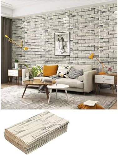 Queenbox 27.6x196.9 in Faux Brick Peel and Stick Foam Soft Waterproof Wall Panel - Image 3