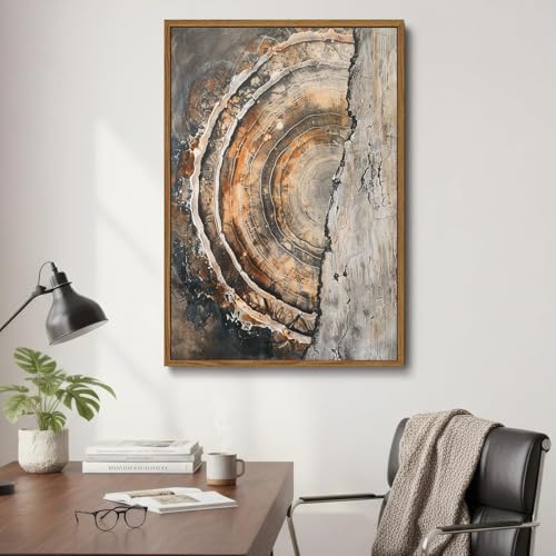 Tree Ring Wall Art Framed, Modern Nature Decor - Image 5