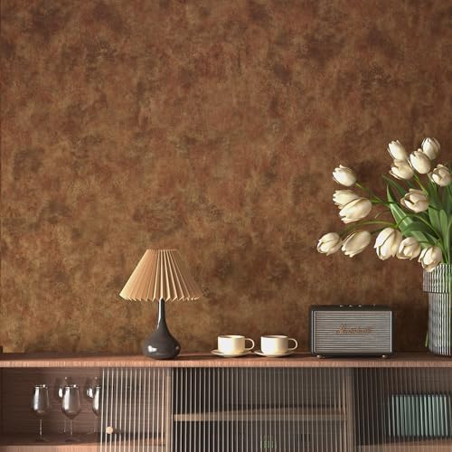 BAYYA Mid Century Modern Wallpaper Copper Peel and Stick Wallpaper 31.5"x80" by BAYYAPeelandStickWallpaper