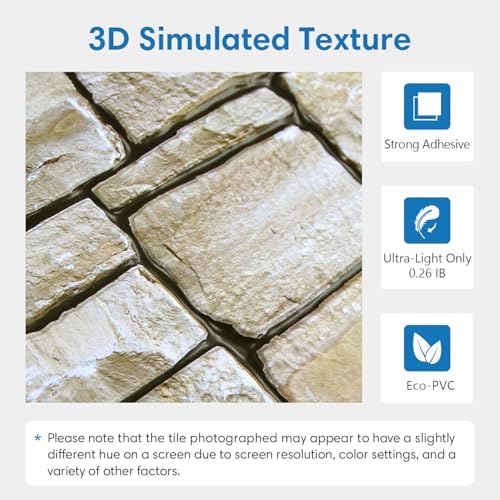 COMSTICKC 3D Peel and Stick Faux Stone Wall Panels - Image 3