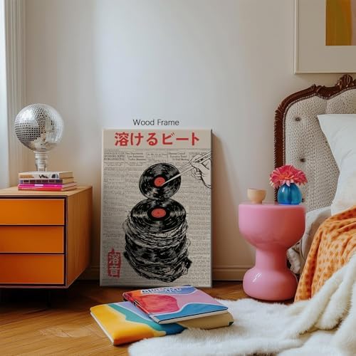 Framed Wall Art Retro Japanese Newspaper Music Prints Posters 16x24in Vintage - Image 4