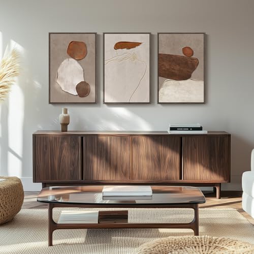 Framed Modern Rustic Neutral Abstract Wall Art, 3 Piece Set, Each 16x24 In - Image 4