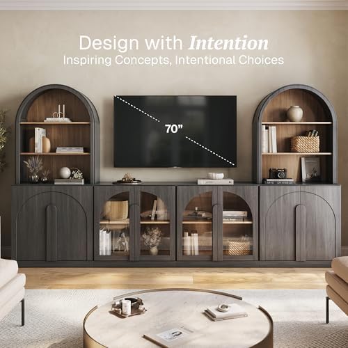BELLEZE Bijou 126" Wall Unit 6-Piece Modular TV Stand - Image 3