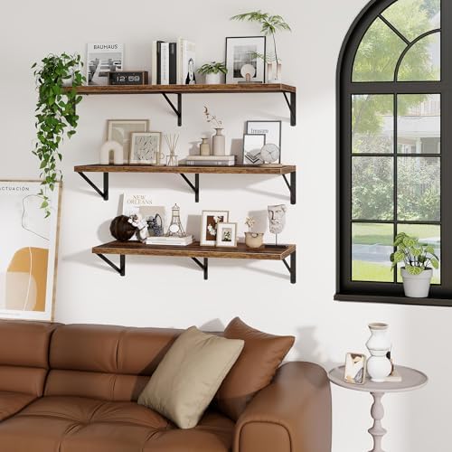 Deep Wall Shelves 36"W x 12"D Engineered Wood Floating Shelves - Image 4