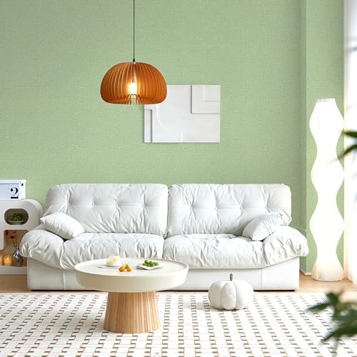 Peel and Stick Grasscloth Wallpaper Texture Green Faux Linen Contact Paper Self - Image 4