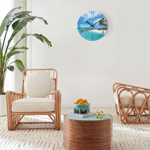 XFM Beach Wall Clock Battery Operated 14 Inch Coastal Nautical - Image 4