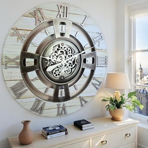 ImprovingLife The Gears Clock Real Moving Gear Wall Clock England Line) - Image 3