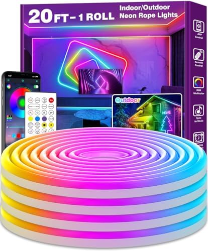 AILBTON 20Ft Neon Rope Lights, Flexible Led Rope Lights Control by AILBTON