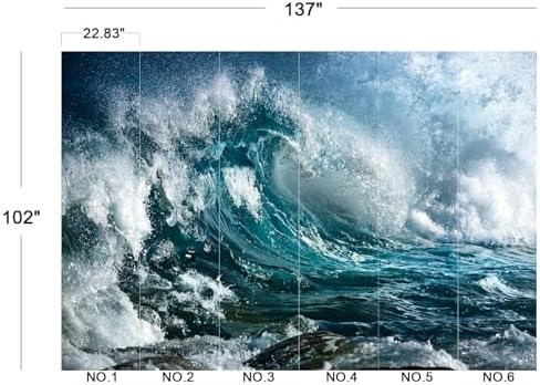 Majestic Crashing Blue Ocean Wave Wallpaper Peel Stick - Image 5