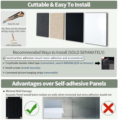 TroyStudio Thickened Acoustic Panels, Noise Reverb Echo Dampening Soundproof - Image 6