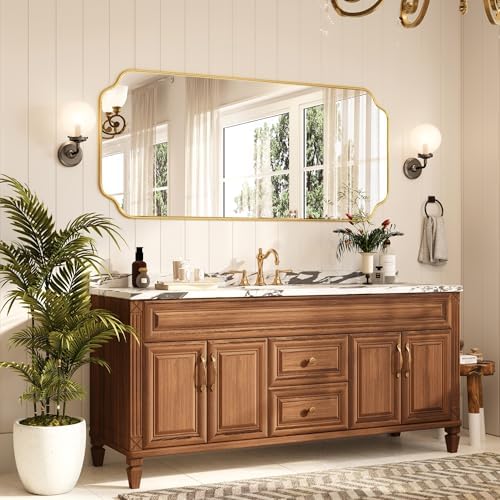 Kelly Miller 30"x70" Gold Foil Scalloped Decorative Full Length Mirror - Image 6