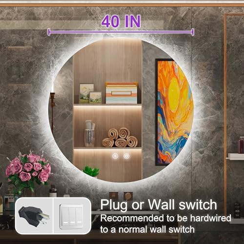 40 Inch Backlit Round LED Mirror - Image 6