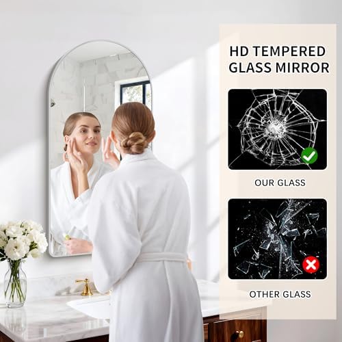 FORBATH Arched Bathroom Mirror 20x40 Inch, Hanging or Leaning Against Wall - Image 5