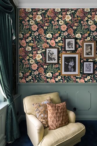 EchoSphere Floral Peel and Stick Wallpaper Boho Vintage Floral Wall Paper - Image 4