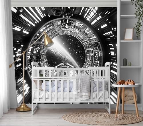 XMPMBM-Capsule Space backsplash Large Decorative Wallpaper Starship Nursery - Image 3