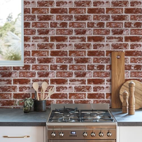 3D Peel and Stick Faux Brick Wall Panels 11.8" x 11.8" 10-Pack - Image 2