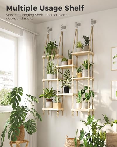 Bamworld Hanging Shelves 8Tiers Plant Hanger Indoor Window Plant Shelves - Image 4