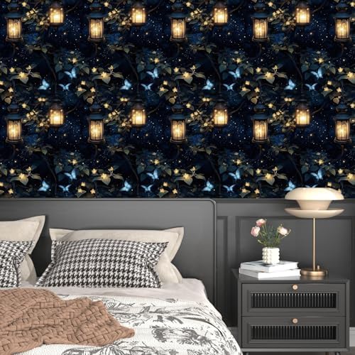 Laatse Dark Floral Black Forest Wallpaper Peel and Stick 17.5''x118'' - Image 6