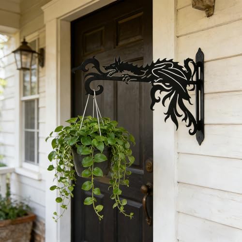 2 Pack-10inch Gothic Dragon Metal Wall Brackets - Image 5
