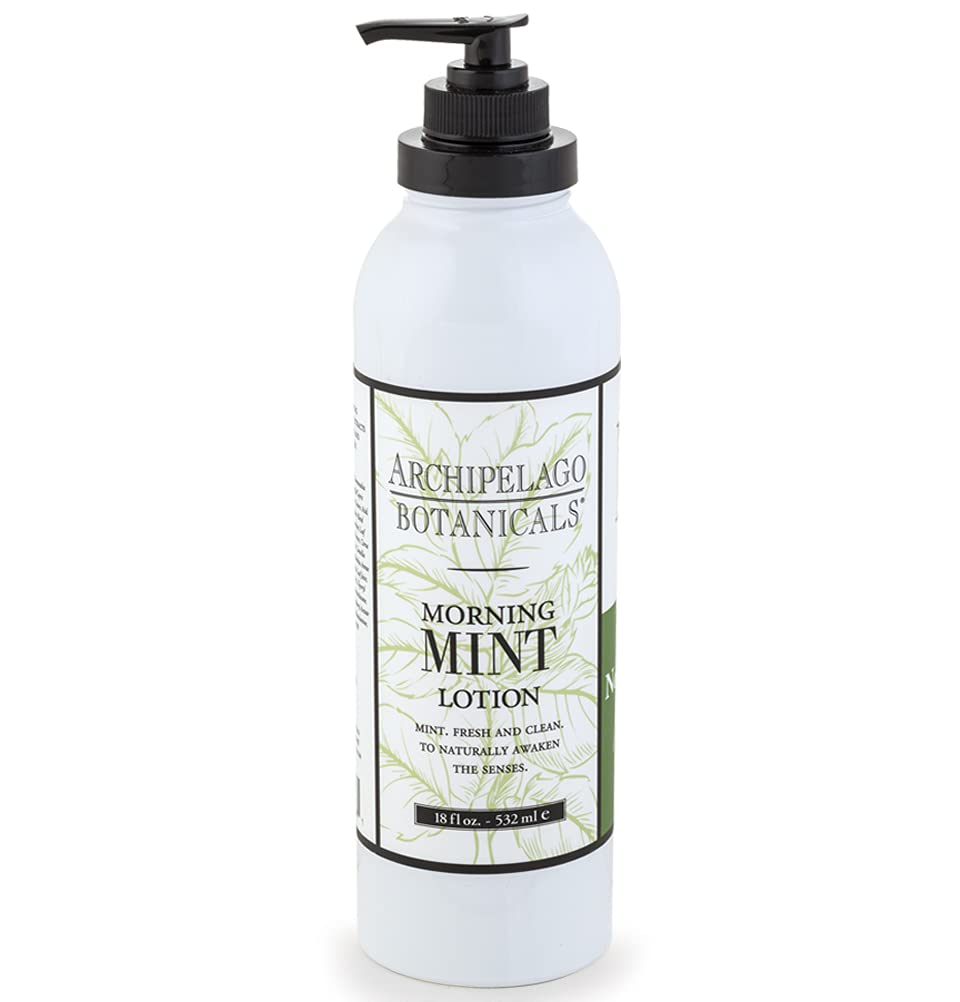 Archipelago Botanicals Morning Mint Lotion, Mint Moisturizing Body Lotion for Sensitive Skin, Paraben-Free, Phthalate-Free, GMO-Free, 18 oz