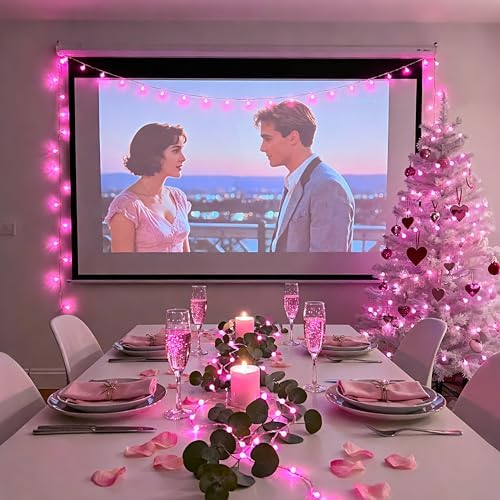 JMEXSUSS 33 ft 100 LED Globe Pink Christmas String Lights Indoor - Image 3