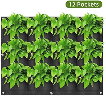 Hanging Planting Grow Bags, 12 Pockets Hanging Vertical Wall Planter Wall - Image 2