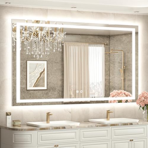 TETOTE 55 x 36 LED Light up Bathroom Mirror, Brighter Lighted Bathroom Vanity by TETOTE