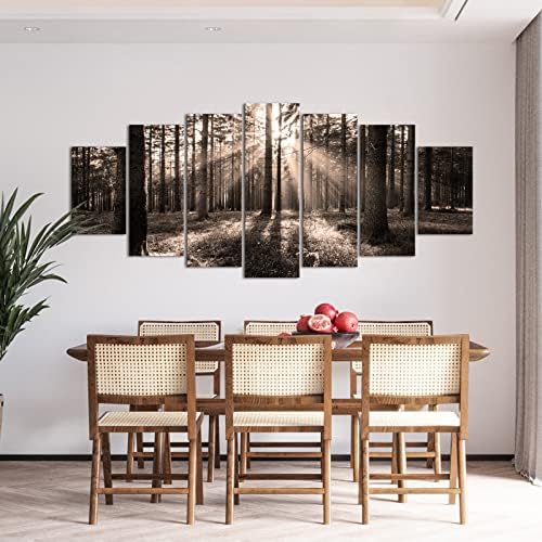 RyounoArt Xlarge 7 Pieces Forest Canvas Wall Art Sepia Pictures Nature Painting - Image 2