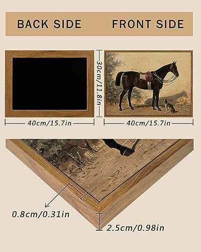 ARPEOTCY Framed Canvas Horse Wall Art, Classical Horse and Dog Art Print - Image 5