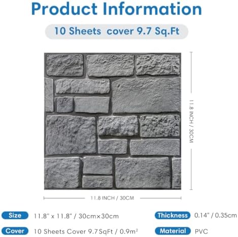 COMSTICKC 3D Faux Stone Wall Panels Peel and Stick - Image 5