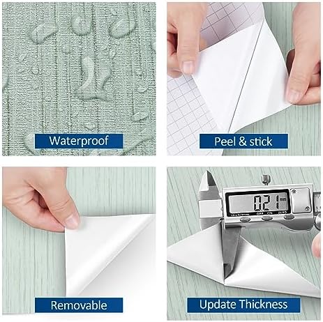 FunStick 15.8"x240" Mint Green Peel and Stick Wallpaper - Image 4